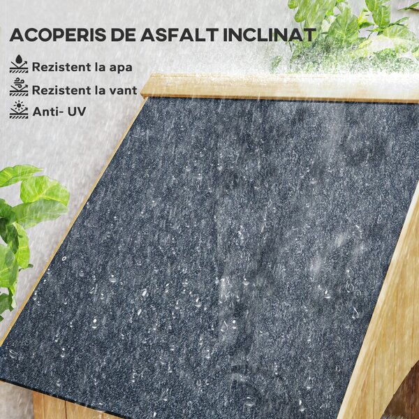 Outsunny Magazie de Scule, casuta de Gradina, sopron din Lemn, Impermeabila cu Usi si Rafturi 77.5x54.2x179.5cm | Aosom Romania