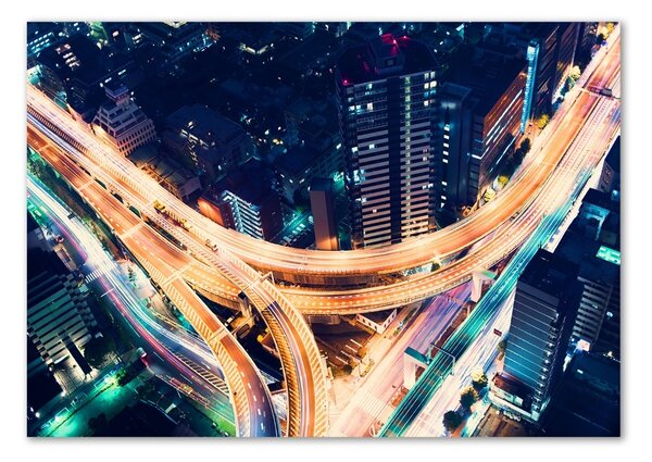 Tablou Printat Pe Sticlă Autostradă în Tokyo
