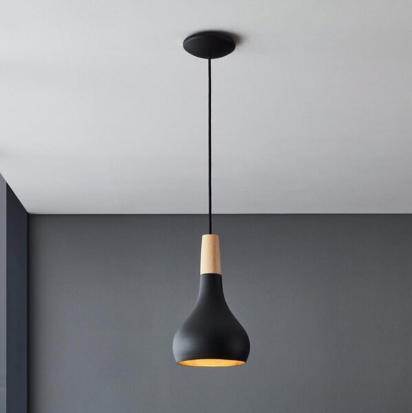Lustră pe cablu SABINAR 1xE27/40W/230V d. 18 cm neagră Eglo 900161