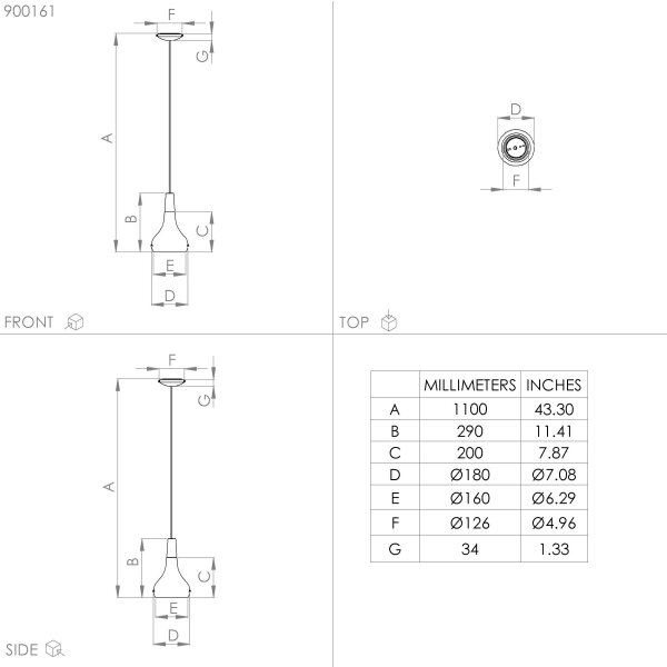 Lustră pe cablu SABINAR 1xE27/40W/230V d. 18 cm neagră Eglo 900161