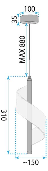 Lampă suspendată LED APP1550-CP GOLD