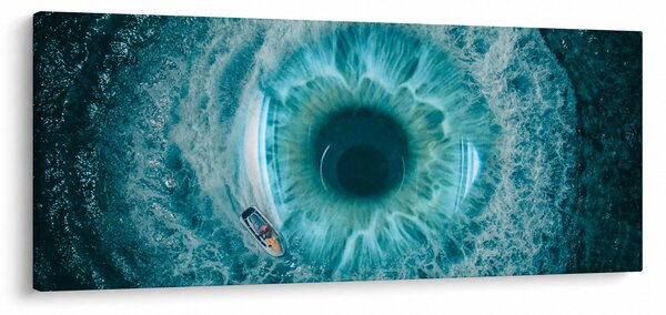 Tablou marea cu barca (120x50 cm)
