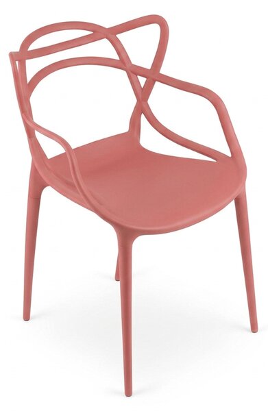 Scaun de masa KATO din plastic, culoarea coral