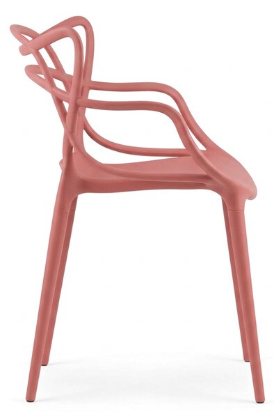 Scaun de masa KATO din plastic, culoarea coral