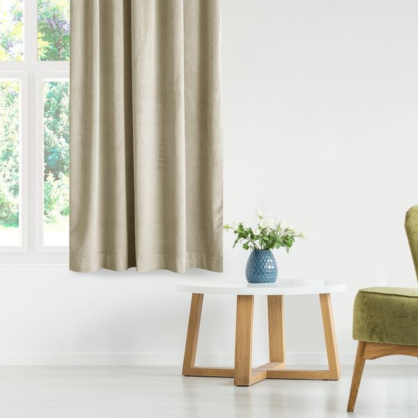 Draperie maro/bej dimout (semi-opacă) din catifea 140x245 cm Eyelets – Restilo