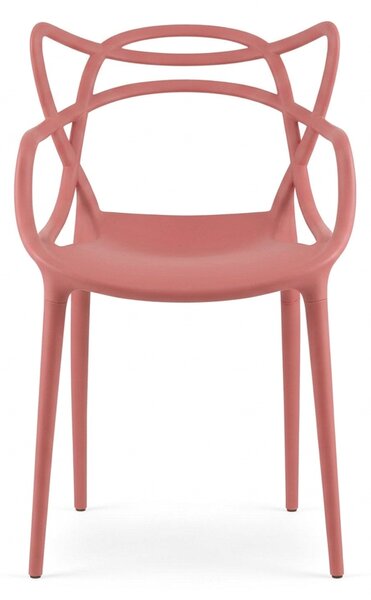 Scaun de masa KATO din plastic, culoarea coral