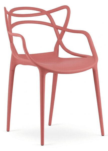Scaun de masa KATO din plastic, culoarea coral