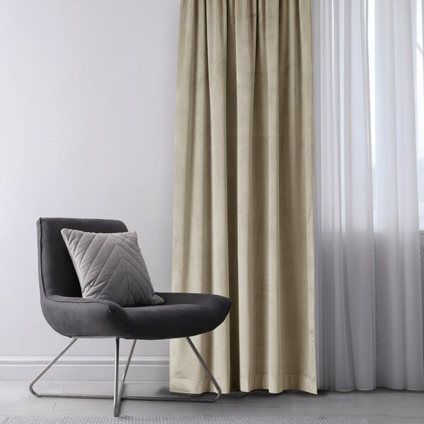 Draperie maro/bej dimout (semi-opacă) din catifea 140x245 cm Eyelets – Restilo