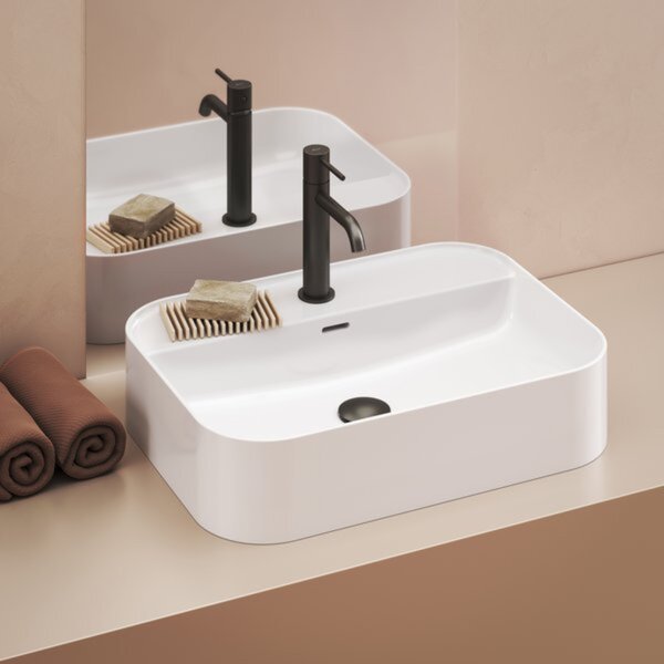 Ravak Ceramic lavoar 55x40 cm dreptunghiular de blat alb luciu XJX01155005