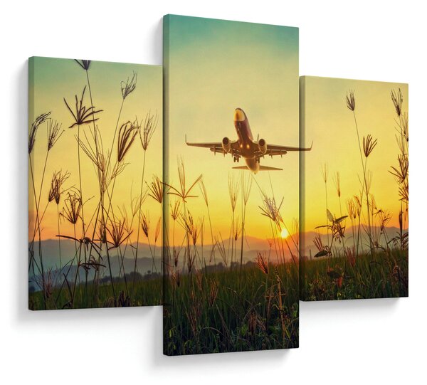 Tablou cu avionul ridicându-se spre zbor (90x60 cm)