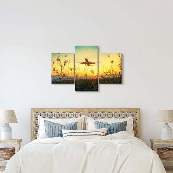 Tablou cu avionul ridicându-se spre zbor (90x60 cm)