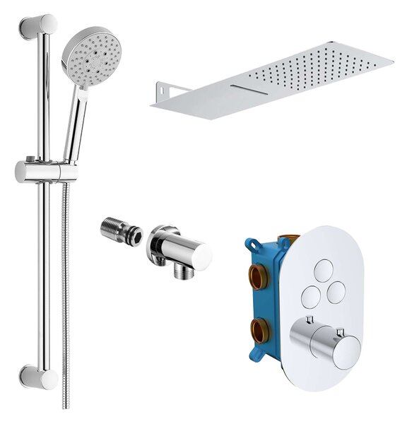 Mereo Mereo, Set de duș cu robinet ascuns - 3 căi - capac oval, MER-CB60157TB3