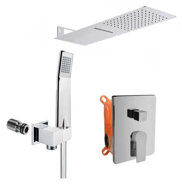Mereo Mereo, Set de duș cu robinet ascuns - 3 căi - capac pătrat, MER-CB60157C2N