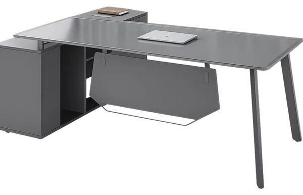 Birou Managerial Velora cu blat din sticla – dimensiuni 2000×800×750 mm