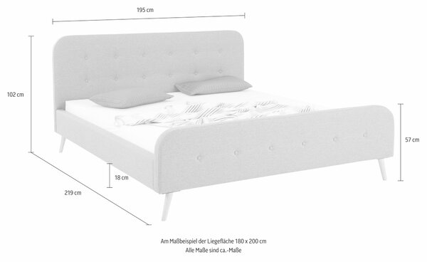 Pat tapitat Amrun gri 180/200 cm