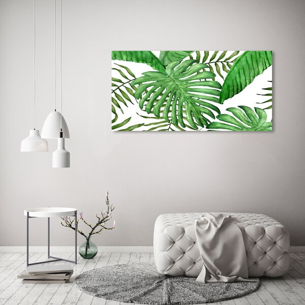Tablou din Sticlă frunze tropicale