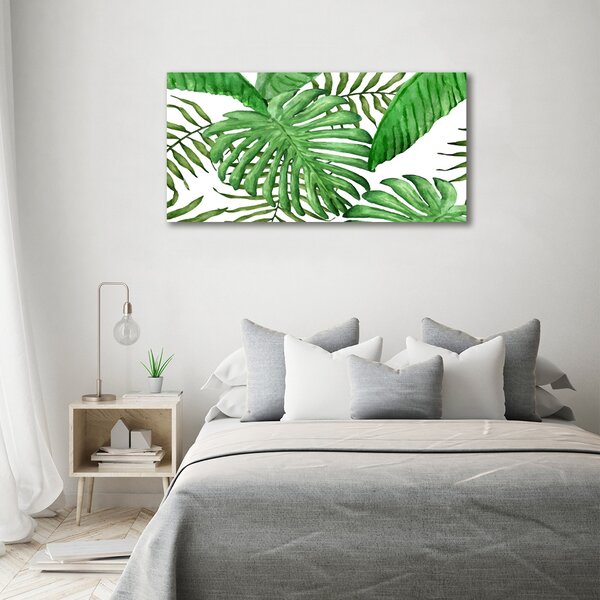 Tablou din Sticlă frunze tropicale