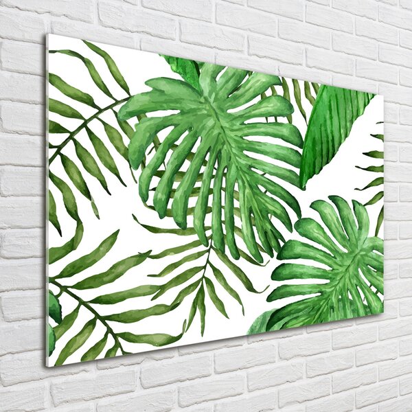 Tablou din Sticlă frunze tropicale