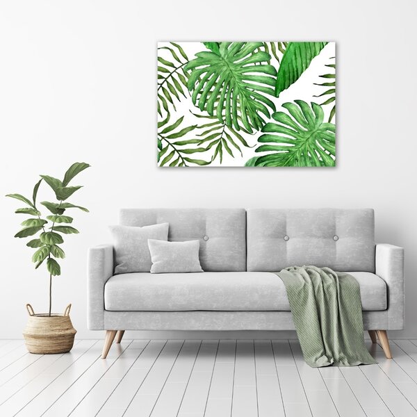 Tablou din Sticlă frunze tropicale
