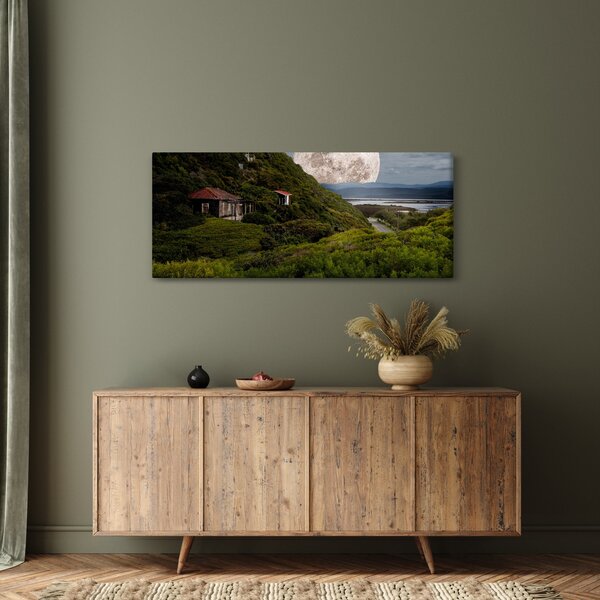 Tablou - peisaj cu luna (120x50 cm)