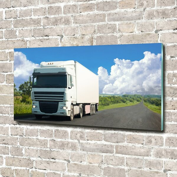 Fotografie imprimată pe sticlă camion alb