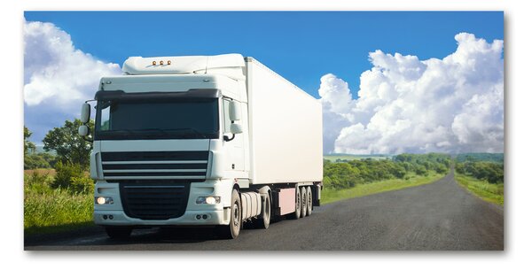 Fotografie imprimată pe sticlă camion alb