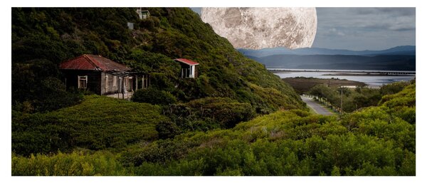 Tablou - peisaj cu luna (120x50 cm)