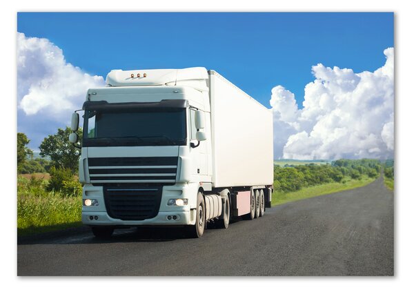 Fotografie imprimată pe sticlă camion alb