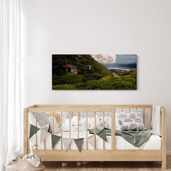 Tablou - peisaj cu luna (120x50 cm)