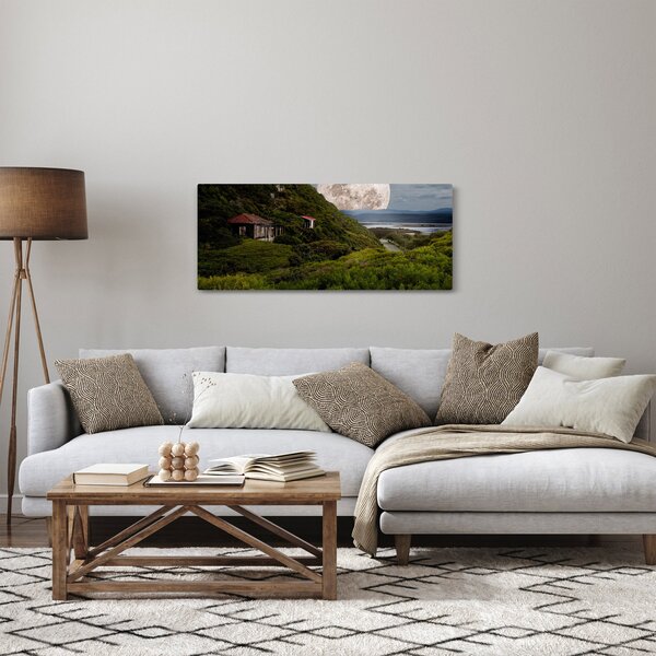 Tablou - peisaj cu luna (120x50 cm)