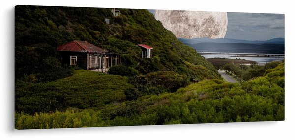 Tablou - peisaj cu luna (120x50 cm)