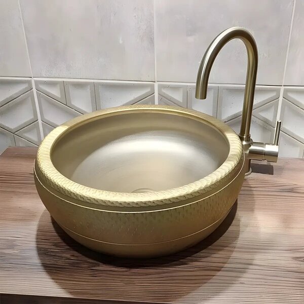 Lavoar Baie Pe Blat Santana R42cm, Auriu, Portelan