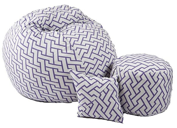 Set Fotoliu Matusalem cu Otoman (suport picioare) si Perna, Material Textil - Zappity Purple