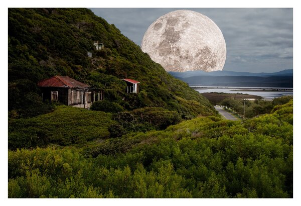 Tablou - peisaj cu luna (90x60 cm)