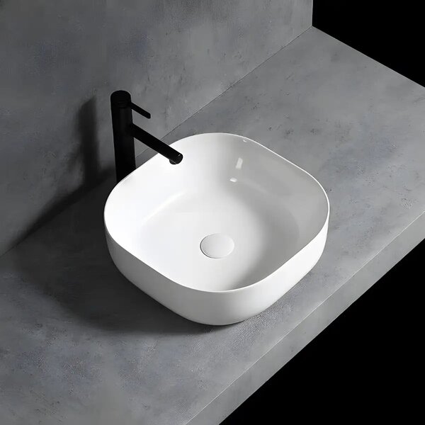 Lavoar Baie Pe Blat Galvej 42.5x42.5cm, Alb, Portelan