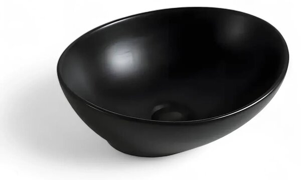 Lavoar Baie Pe Blat Lima 41x34cm, Negru Mat, Portelan