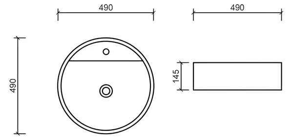 Lavoar Baie Pe Blat Oslo R49cm, Alb, Portelan