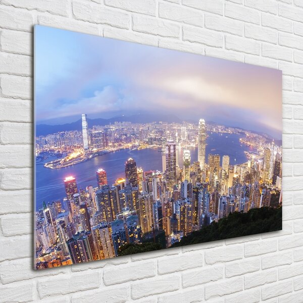 Tablou Printat Pe Sticlă Hong Kong panorama