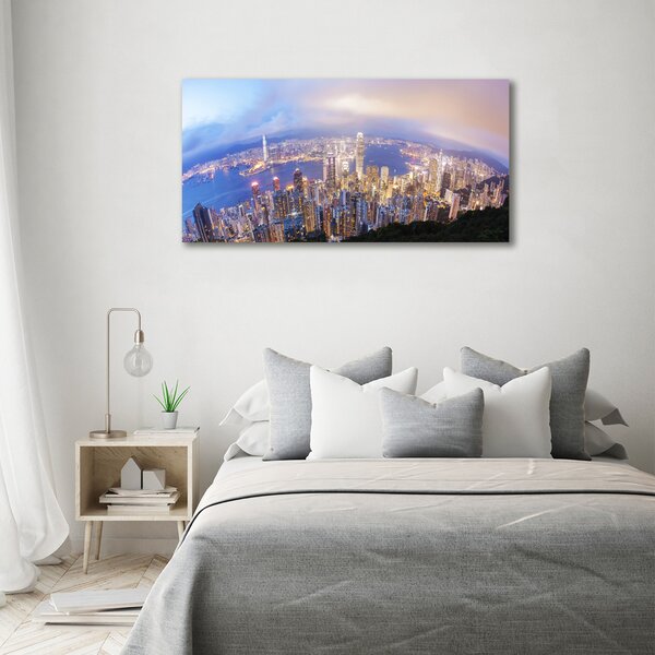 Tablou Printat Pe Sticlă Hong Kong panorama