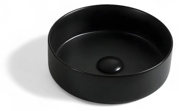 Chiuveta Baie Rotunda, Lavoar pe Blat Diplon WB6427MB, Material Portelan, Culoare Negru