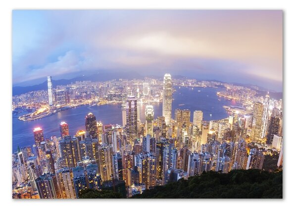 Tablou Printat Pe Sticlă Hong Kong panorama