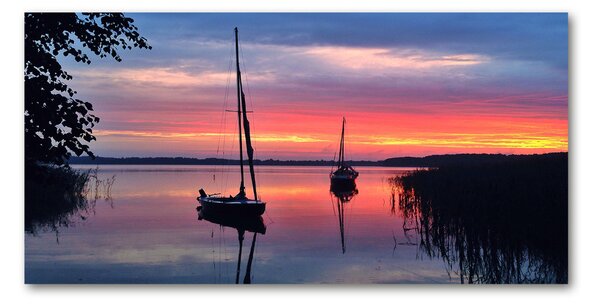 Imagine de sticlă Sailboats la Sunset
