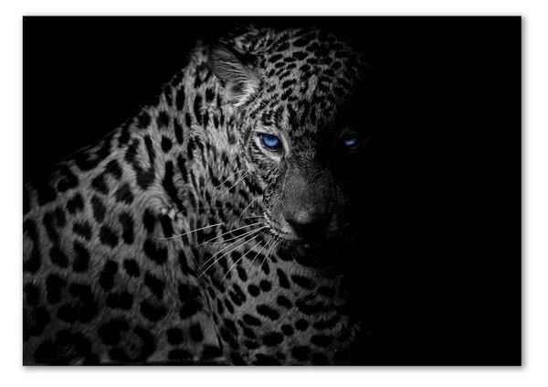Fotografie imprimată pe sticlă leopard