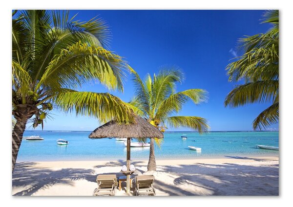 Tablou Printat Pe Sticlă plaja Mauritius