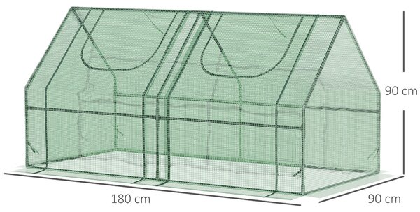Outsunny Seră din Oțel pentru Legume Fructe | Copertină PE | 180x90x90 cm Verde | Aosom Romania