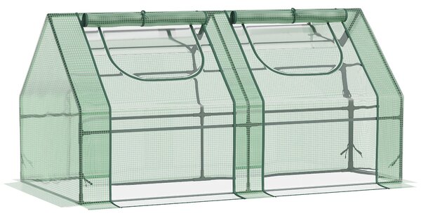 Outsunny Seră din Oțel pentru Legume Fructe | Copertină PE | 180x90x90 cm Verde | Aosom Romania