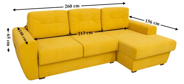 Colțar Extensibil Edison Galben - Vega 13 Dreapta