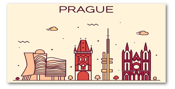 Tablou pe pe sticlă clădiri Praga