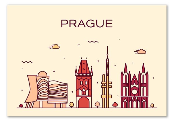 Tablou pe pe sticlă clădiri Praga