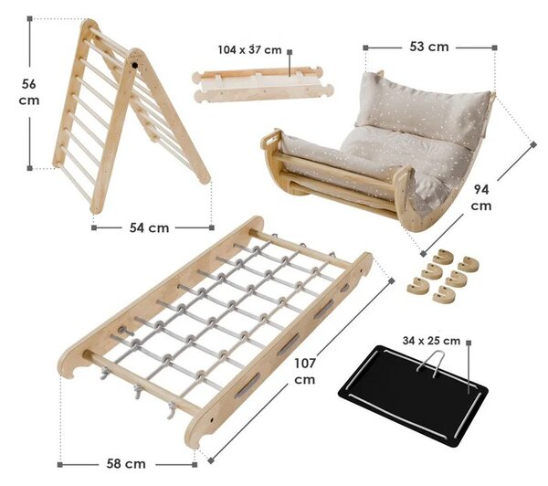 Juskys Set de cățărare pentru copii Movario 5 în 1